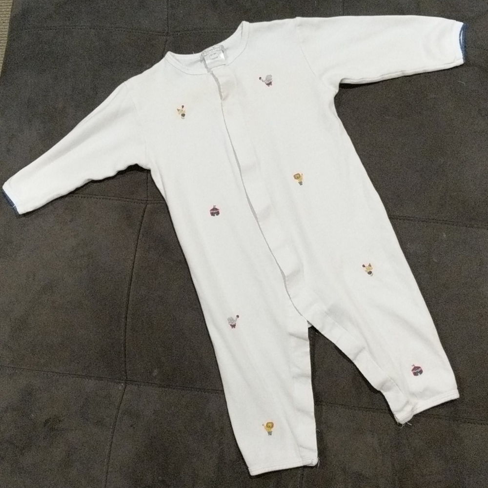 Embroidered circus animal romper